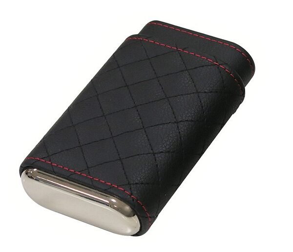 LCD/BLK  - Drexel - 3 Cigar Diamond Stitch Case